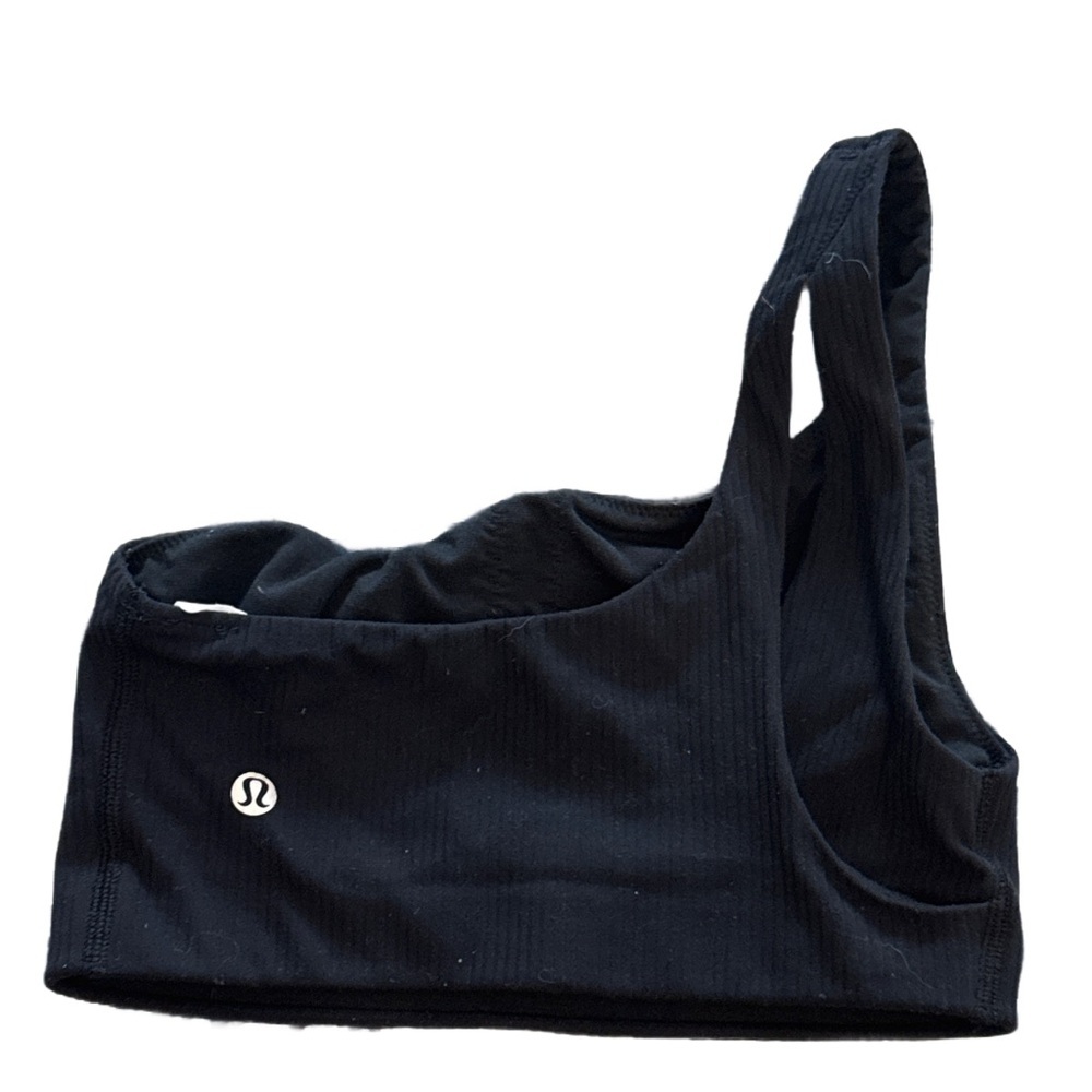 Lululemon Align Ribbed One Shoulder Bra Black 2 - Picture 2 of 4